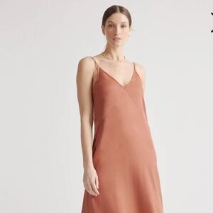 Quince Vintage Wash Tencel Maxi Slip Dress Terracotta